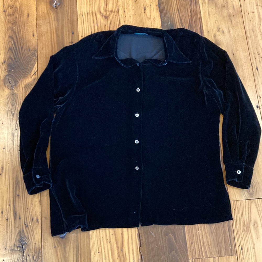 J.Crew Black Velvet Shirt